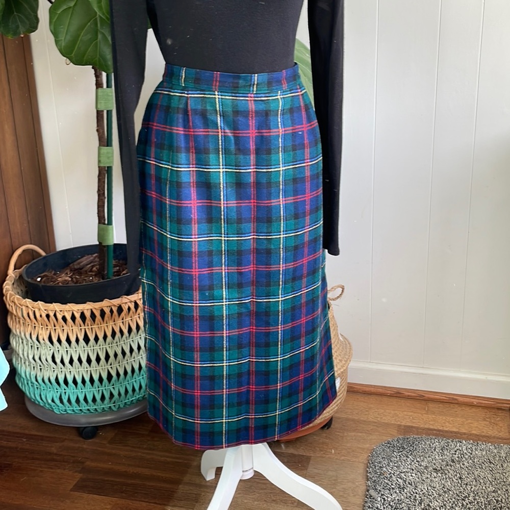 Vintage wool plaid Pendleton skirt